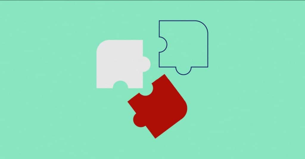 Illustratie INVOLV samenwerken, puzzelstukjes